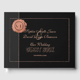 Livre D'or Rose romantique Parties scintillant or Monogramme 