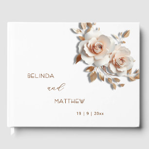 Livre D'or Roses 3D Rose Gold Fleur Mariage