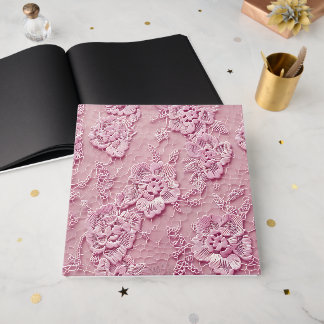 Livre D'or Roses Rose Clair Aspect Dentelle