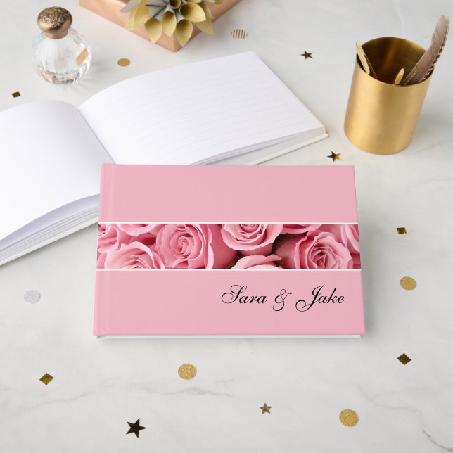 Livre D'or Roses roses (Recto ouvert)