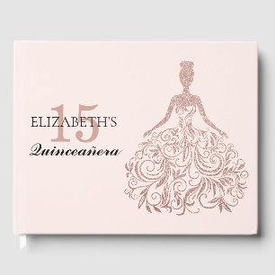 Livre D'or Roses roses Parties scintillant or robe Quinceañer