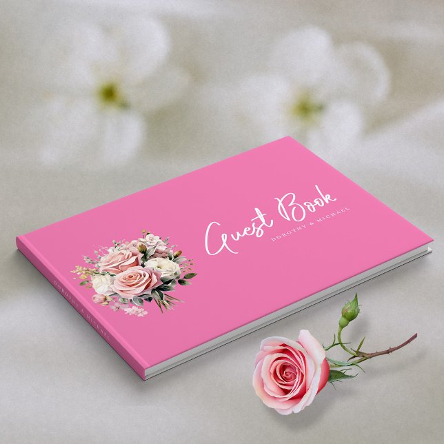 Livre D'or Rosewater Dreams : Mariage rose moderne (Rosewater Dreams_ Modern Pink Wedding Guest Book )