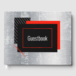 Livre D'or Rouge, noir, gris, blanc à rayures
