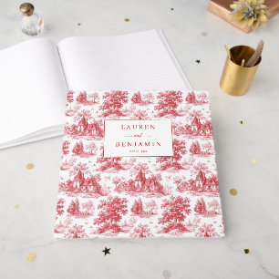 Livre D'or Rouge Romantique Motifs de Paysage Graveur