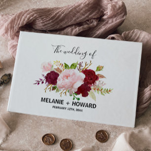 Livre D'or Rouge Tropical et Mariage romantique