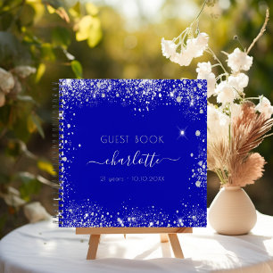 Livre d'or royal bleu argent parties scintillant