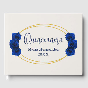 Livre D'or Royal Blue et Gold Geometry Quinceañera