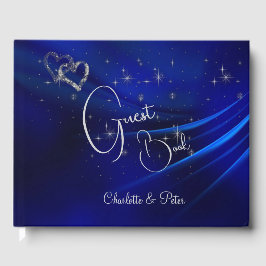 Livre D'or Royal Blue Hearts and Stars Mariage