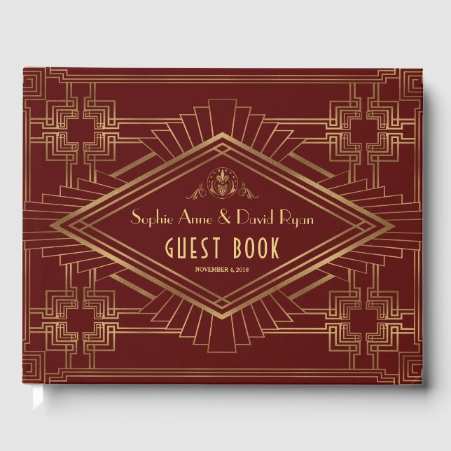 Livre D'or Royal Burgundy Gold Grand Mariage (Recto)