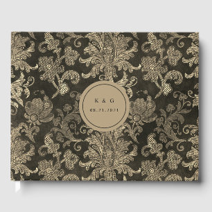 Livre D'or Royal Gold Mariage damassé Guest Book
