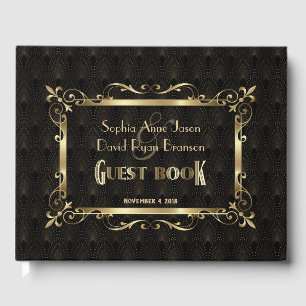 Livre D'or Royal Roaring 20s Gold Art Déco Mariage