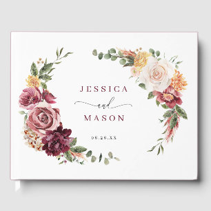 Livre D'or Russe Pays Boho Automne Bourgogne Mariage