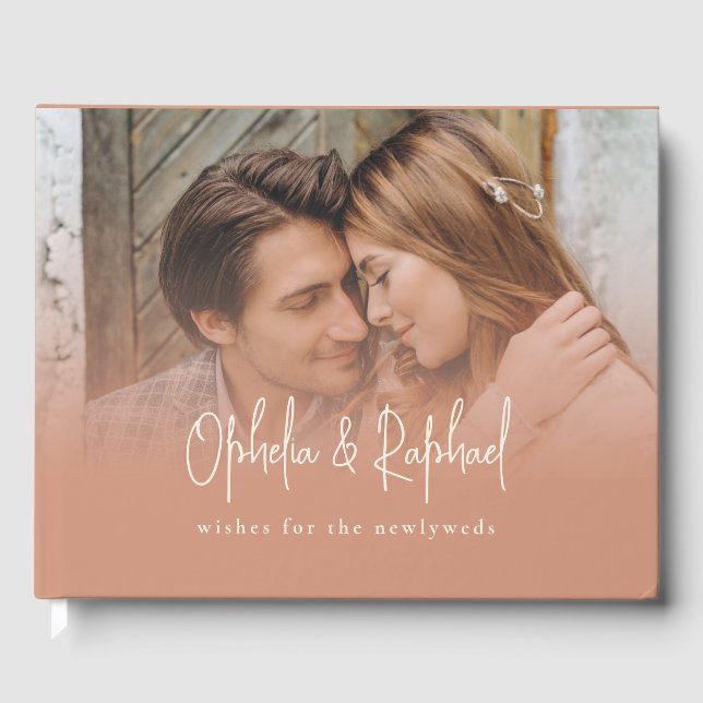 Livre D'or Russe Photo Overlay Script Terracotta (Recto)