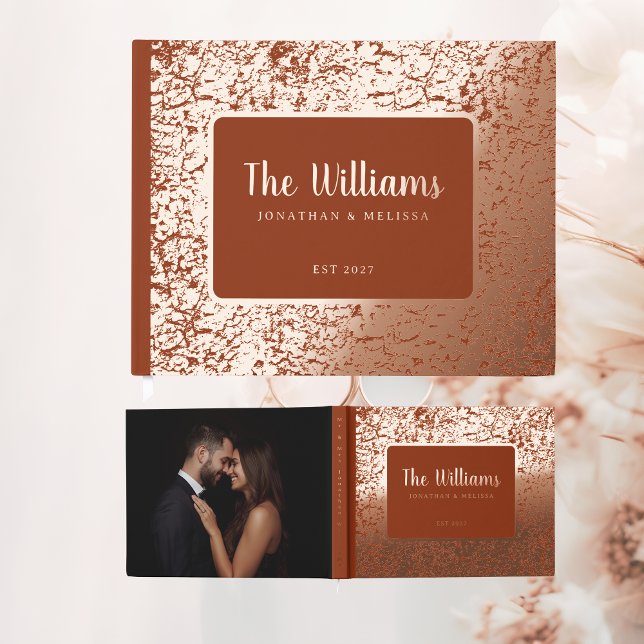 Livre D'or Rust Orange Foil Guest Book Photo Guestbook Unique (Créateur téléchargé)