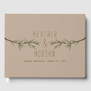 Livre D'or Rustic À feuillage persistant Branches Mariage Gue