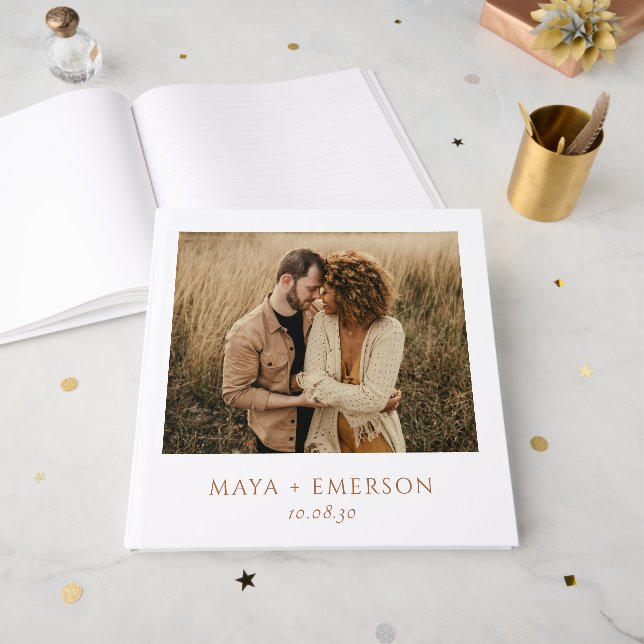 Livre D'or Rustic Boho Photo wedding  (Recto ouvert)