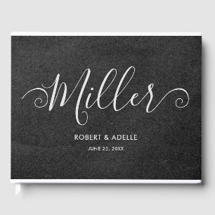 Livre D'or Rustic Elegant Tourbillonnant Script Nom de famill