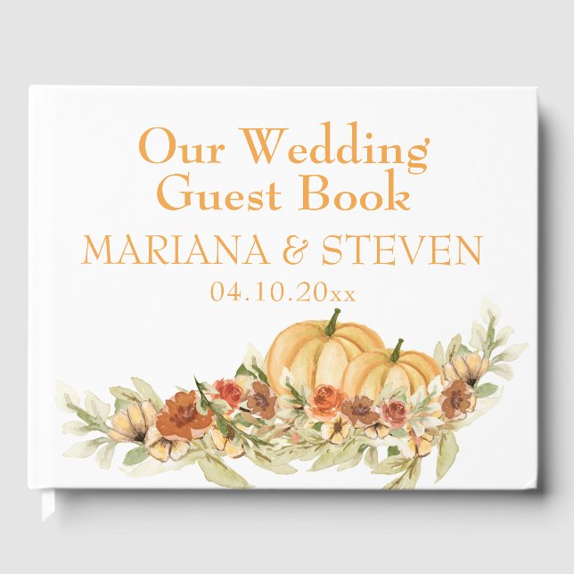 Livre D'or Rustic Fall in Love Citrouille Mariage (Recto)