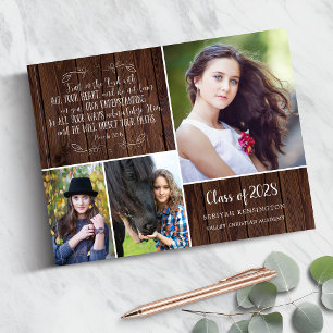 Livre D'or Rustic Wood Christian Graduation Proverbes 3