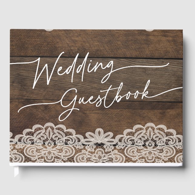 Livre d'or Rustic Wood et Mariage campagnard de de (Recto)