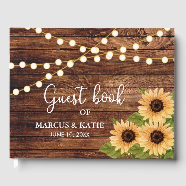 Livre D'or Rustic Woods et Mariage de tournesol (Recto)