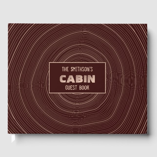 Livre D'or Rustique Cabine Vacances Home Location Arbre foncé (Recto)
