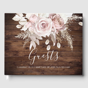 Livre D'or Rustique Dusty Rose & Blush Floral Mariage