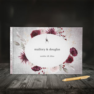 Livre D'or Rustique gothique Noir & Bourgogne Mariage d'Hallo