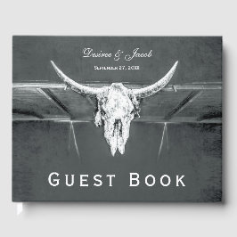 Livre D'or Rustique Gris de Charbon Texture occidentale Taure