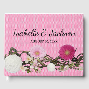 Livre D'or Rustique Rose Daisy Boho Chic Personnalisé