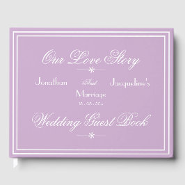 Livre D'or Rustique, Script Chic, Noms Keepsaké Mauve Mariage