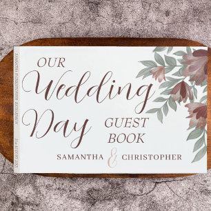 Livre D'or Rustique Terracotta Floral & Foliage Mariage