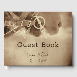 Livre D'or Rustique Western Brown Horse Mariage