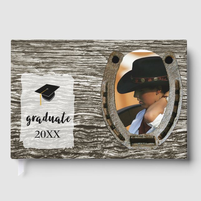 Livre d'or Rustique Western style Graduation Party (Recto)