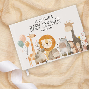 Livre D'or Safari de Zoo pour la Nourrice Fête de Naissance d