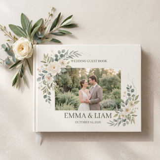 Livre D'or Sage Green Botanical Wedding Guest Book