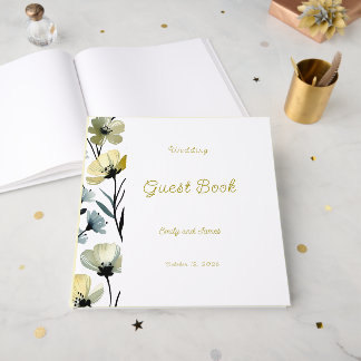 Livre D'or Sage Green & Soft Yellow Botanical Wedding