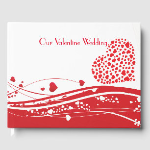 Livre D'or Saint-Valentin Mariage Red White Hearts