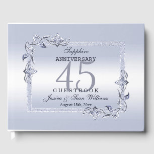 Livre D'or Sapphire Gem & Parties scintillant 45e anniversair