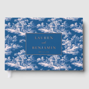 Livre D'or Scène pastorale vintage élégante en bleu marine