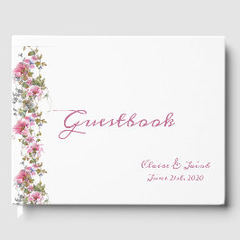 Livre D'or Script d'aquarelle rose romantique