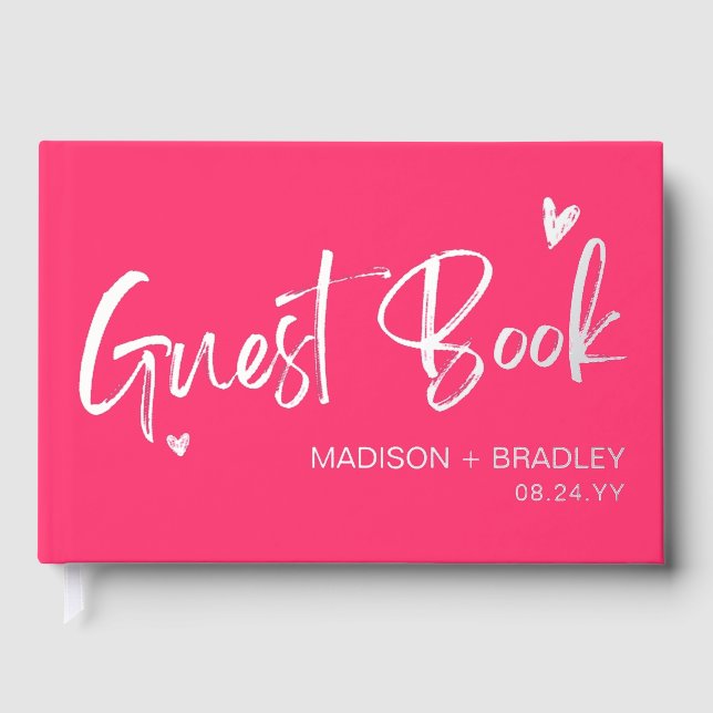 Livre D'or Script de calligraphie en argent réel Foil Mariage (Recto)