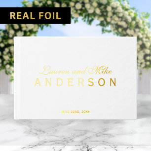 Livre D'or Script de mariage au nom du couple élégant