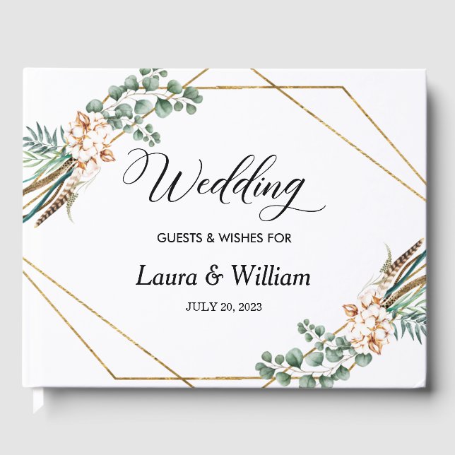 Livre D'or Script Green Parties scintillant Cadre Mariage liv (Recto)