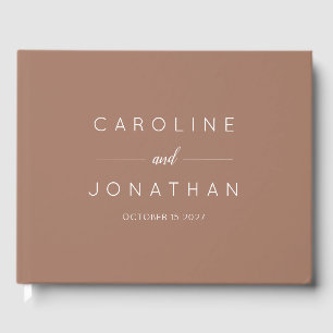 Livre D'or Script minimal moderne Mocha Mariage personnalisé