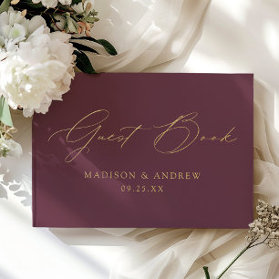 Livre D'or Script moderne élégant Mariage violet