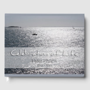 Livre D'or Sea Boat Celebration of Life Funeral W Guest Book