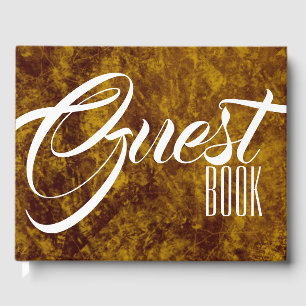 Livre D'or Semblable en marbre cuir Or Brown Décor