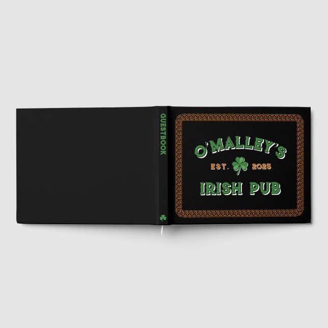 Livre D'or Shamrock Celtic Knot Border Pub irlandais (Complet)