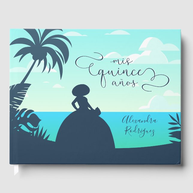 Livre D'or Silhouette tropicale Charro Quinceanera (Recto)